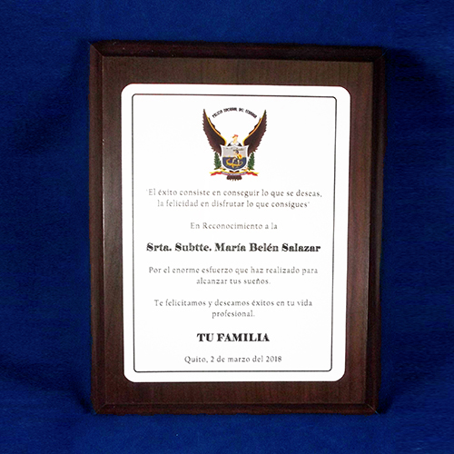 Placa de Madera con Aluminio Blanco