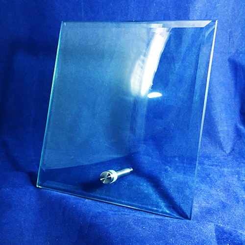 Placa de Vidrio con Tope de Acero